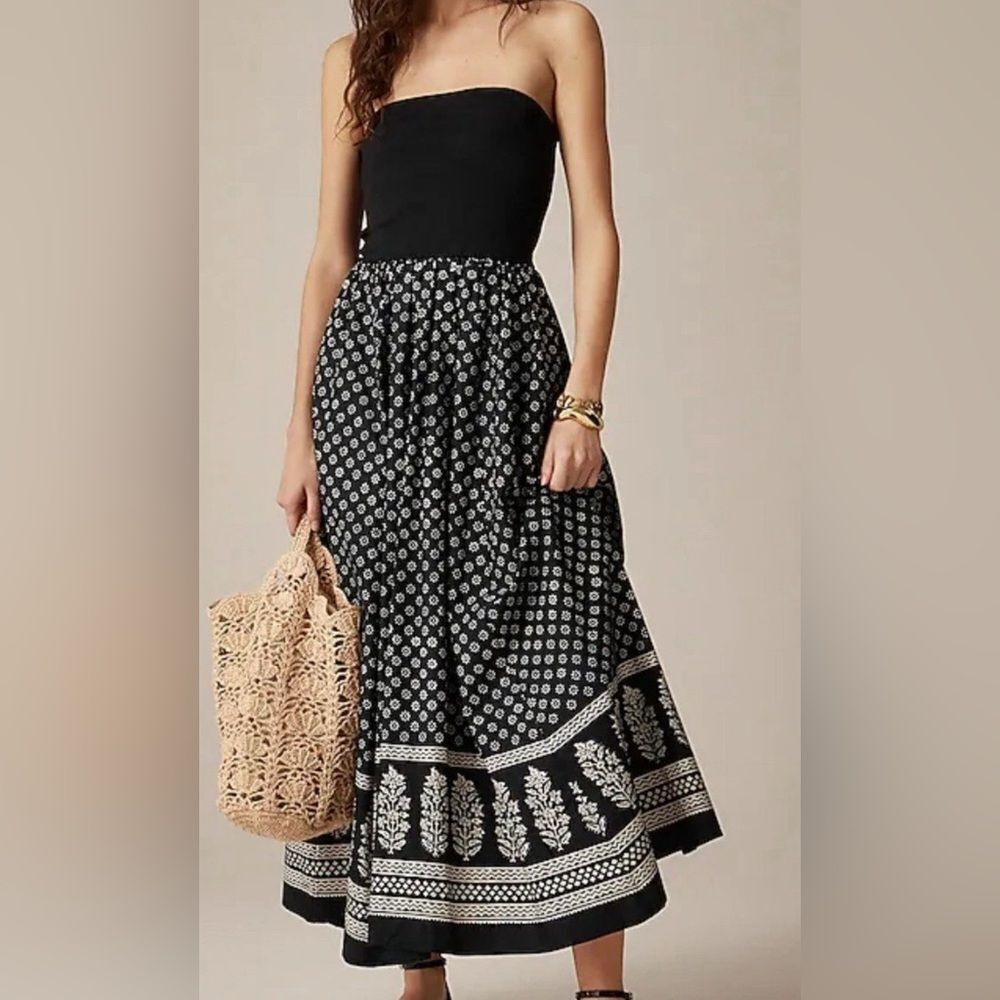 J.Crew J.Crew Strapless mixy dress in block print NWT Size M - Picture 2 of 10